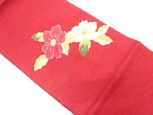 手織り紬 花模様織り出し 名古屋帯